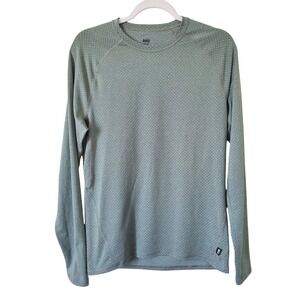 REI Coop Mens Small Long Sleeve Base Layer Performance Shirt Green Outdoor